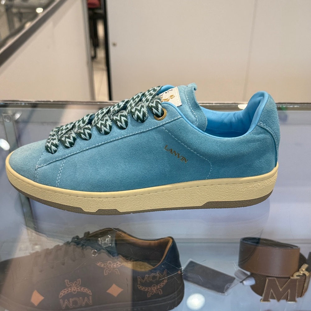 Lanvin Light Blue Suede Sneakers